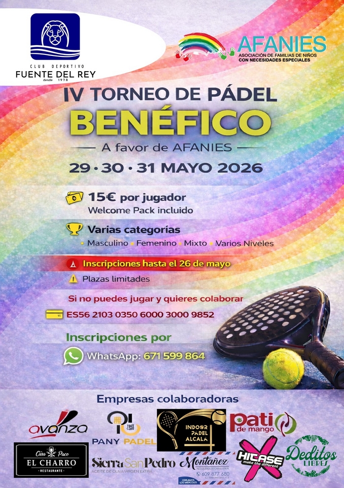 IV Torneo de Padel Benéfico a favor de AFANIES