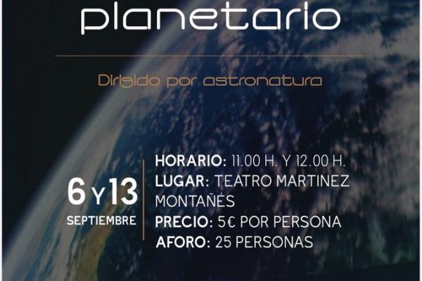 Sesión de planetario con un astronauta